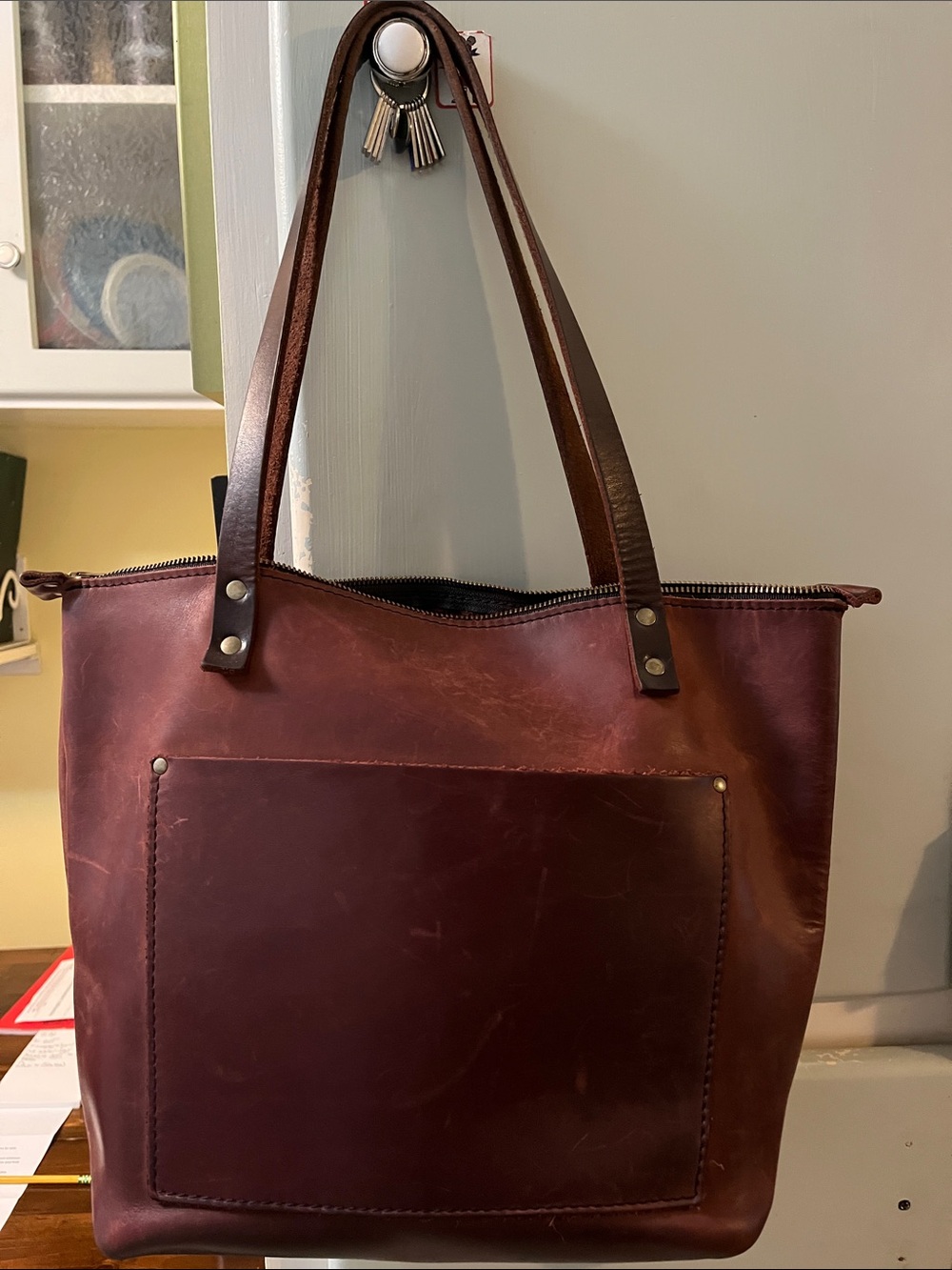 Portland Leather Goods tote and wallet bundle
